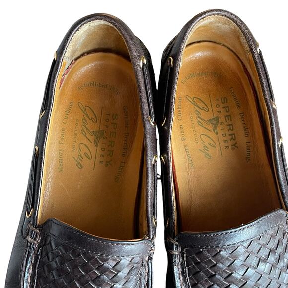 Sperry Gold Cup Brown Leather Leather Loafers Mens Shoes SIZE 8 Classic Elevated - Picture 4 of 12